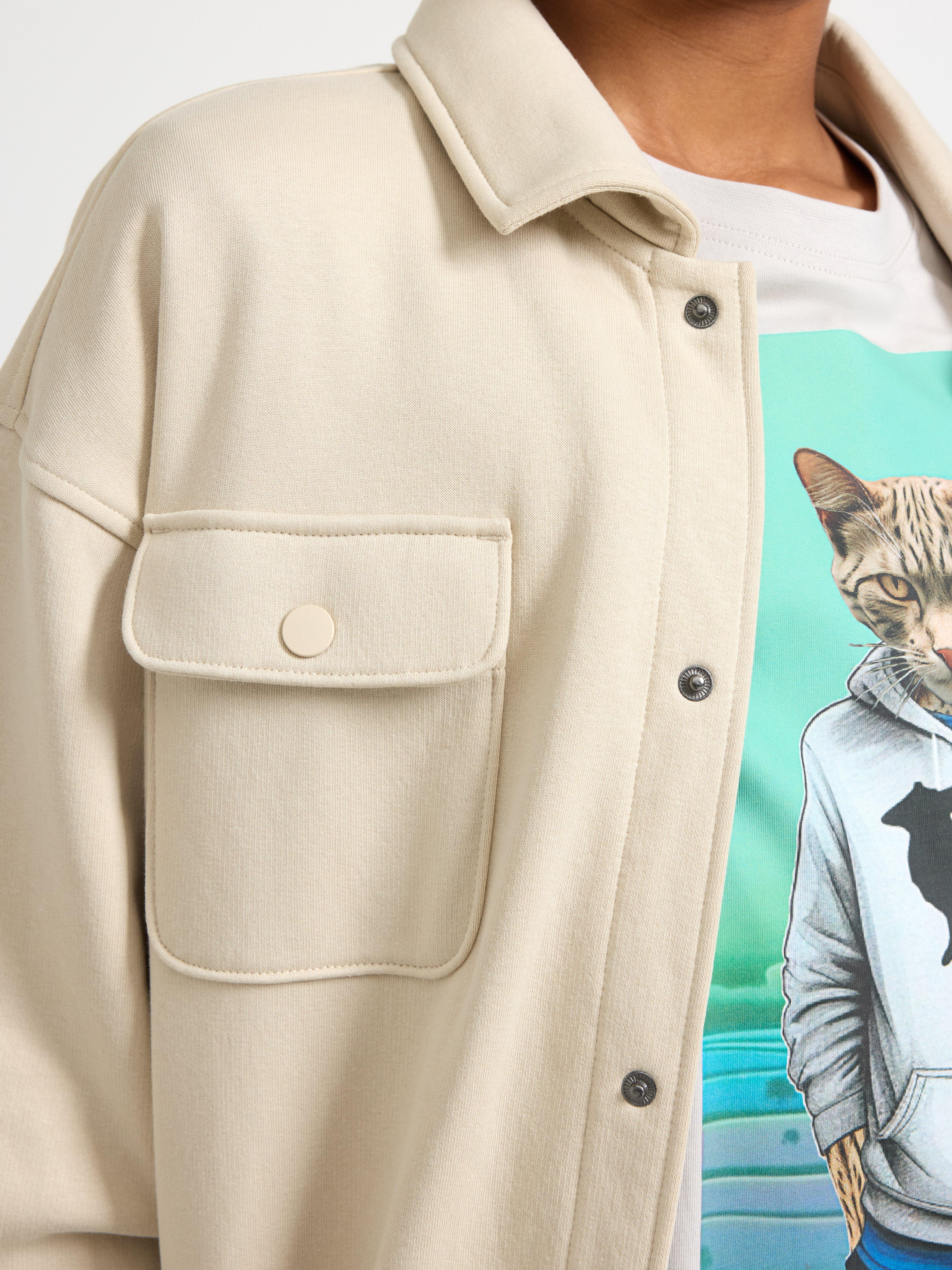 Sobrecamisa de trikå Beige claro