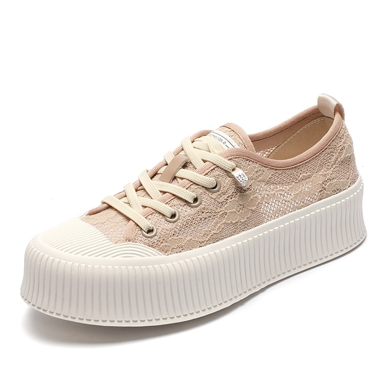 Mocasines de verano para mujer, última moda, zapatos de pescador con suela gruesa, zapatillas de malla transpirables con cordones para mujer.