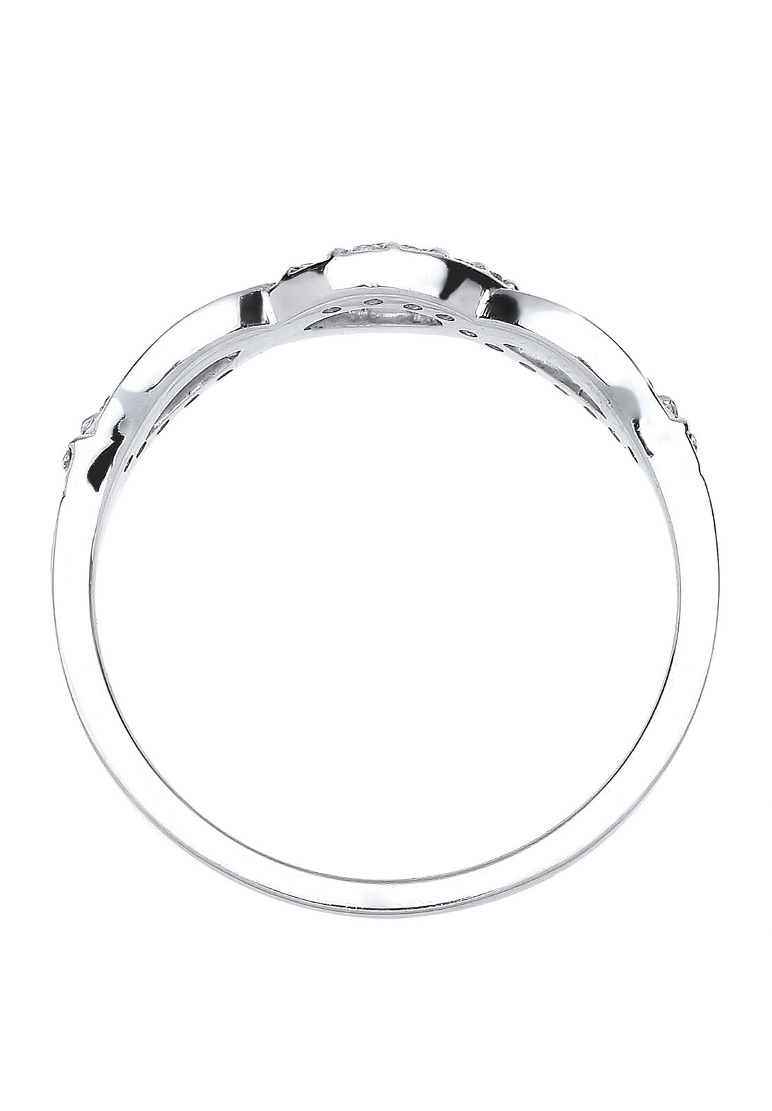 Elli Femmes Nœud vagues Infinity avec pierres en zirconium en argent sterling 925
