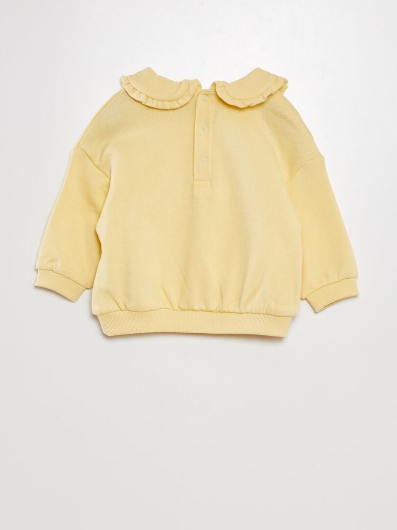 Moletom de algodão com gola claudine - AMARELO