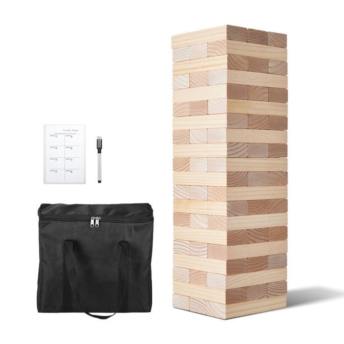 Wooden Rocking Toy - DUOKU - Giant Tower - 60 Blocks - For Children Ages 3 to 10 - Indoor