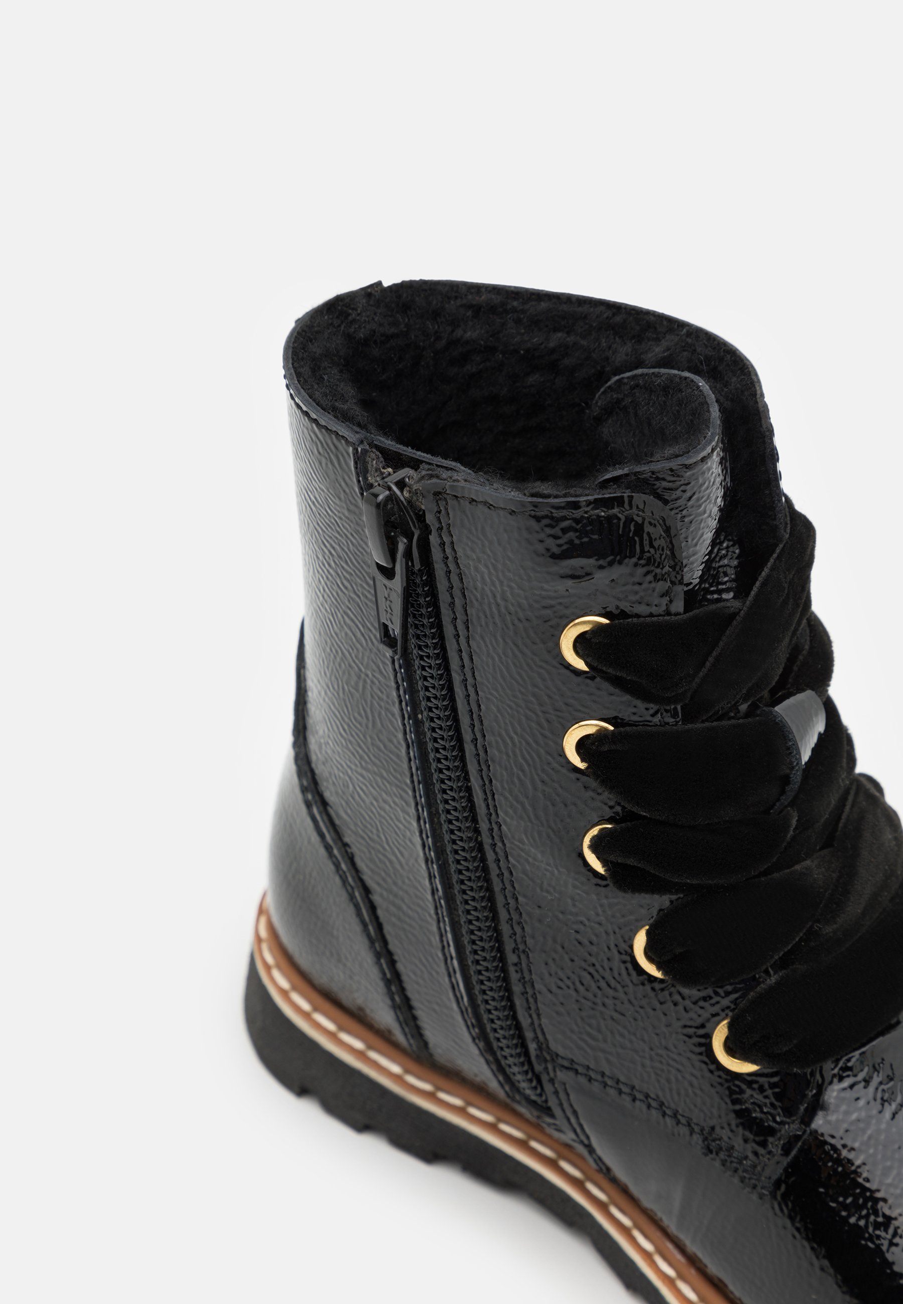 Friboo LEATHER - Enkellaarsjes met vetersluiting - zwart