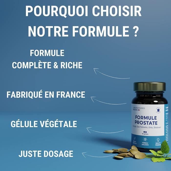 FORMULE PROSTATE -  Rétention, Débit, Fréquence, Infection - Fabriqué en France