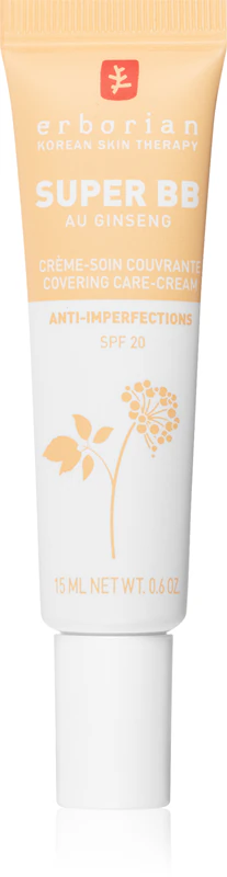 Erborian Super BB Covering Care-Cream BB-Creme für makellose Haut, gleicht den Hautton aus, kleine Packung