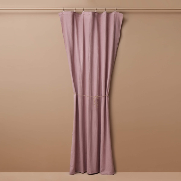 Różowa zasłona lniana Merida 250cm