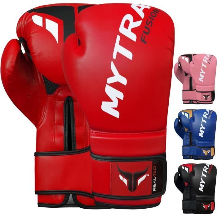 Boxing Gloves - Mytra Fusion - 10 oz - Synthetic Leather - Red - Sparring and Kickboxing