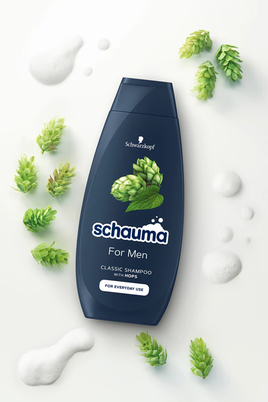 Shampoo Schwarzkopf Schauma MEN para uso diário no homem.