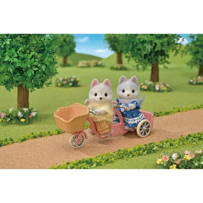 Miniaturas - Famílias Sylvanian - 5637 - Os Irmãos e Irmãs Husky e sua Tandem
