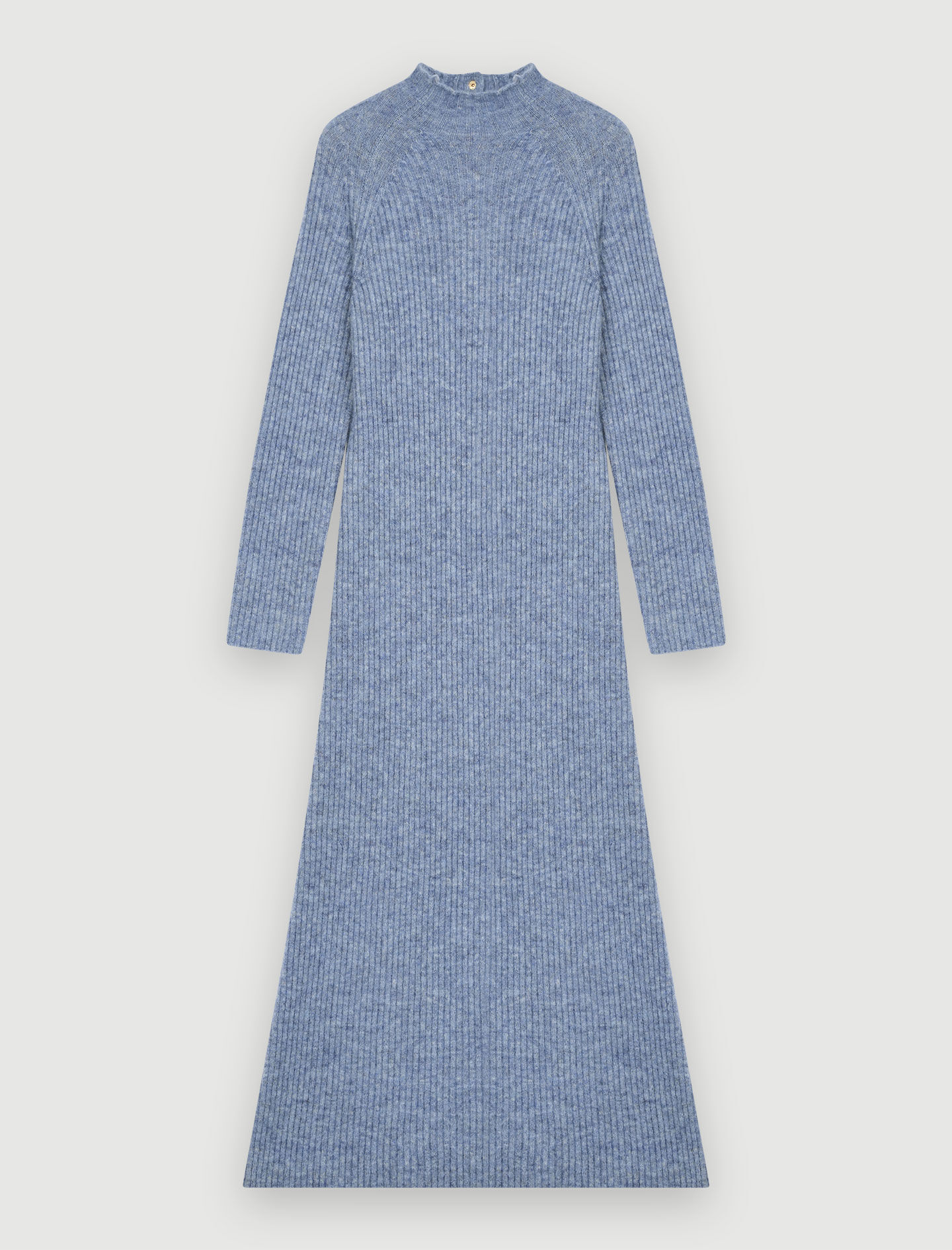 Mohairjurk met hoge hals - Blauw