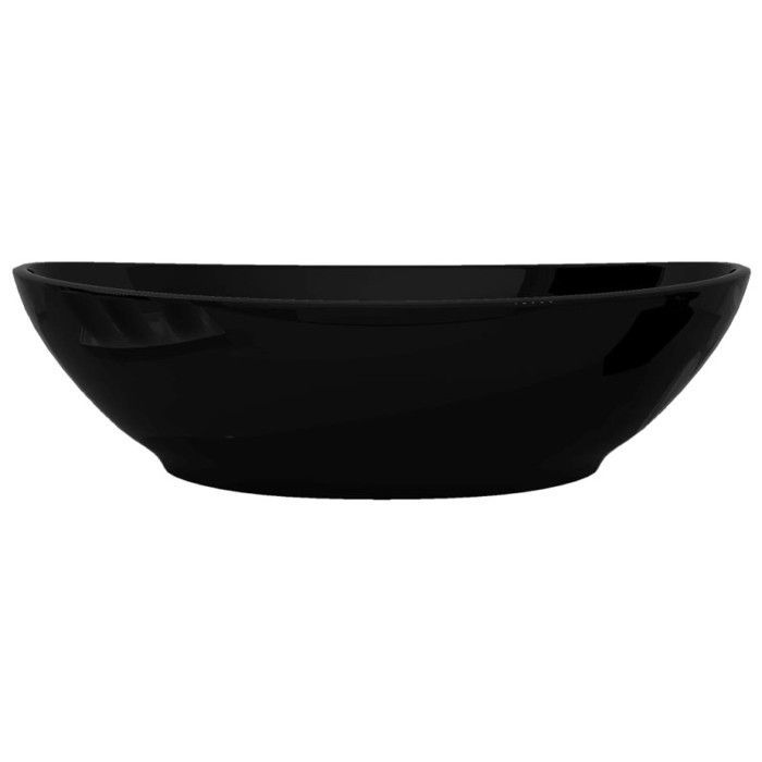 Lavabo ovalado de cerámica vidaXL, lavabo de encimera para baño, Hogar 140675