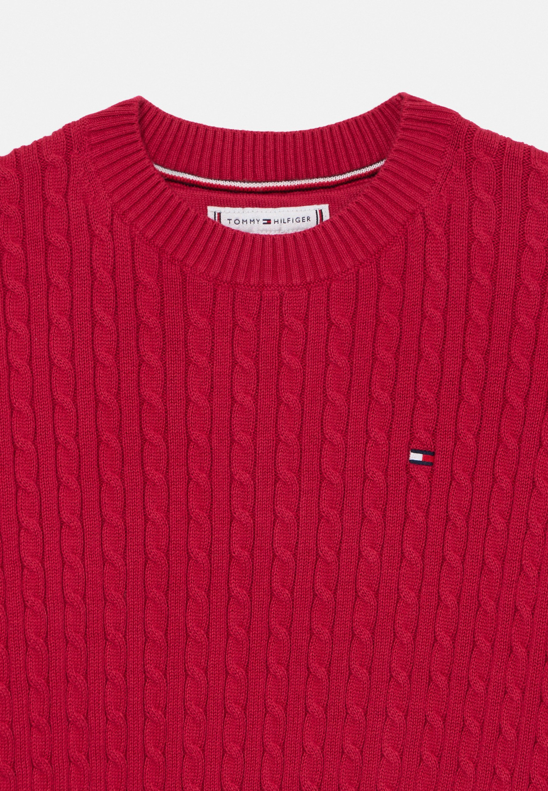 Tommy Hilfiger Zopfmusterpullover - Pullover - Rubin-Rhabarber