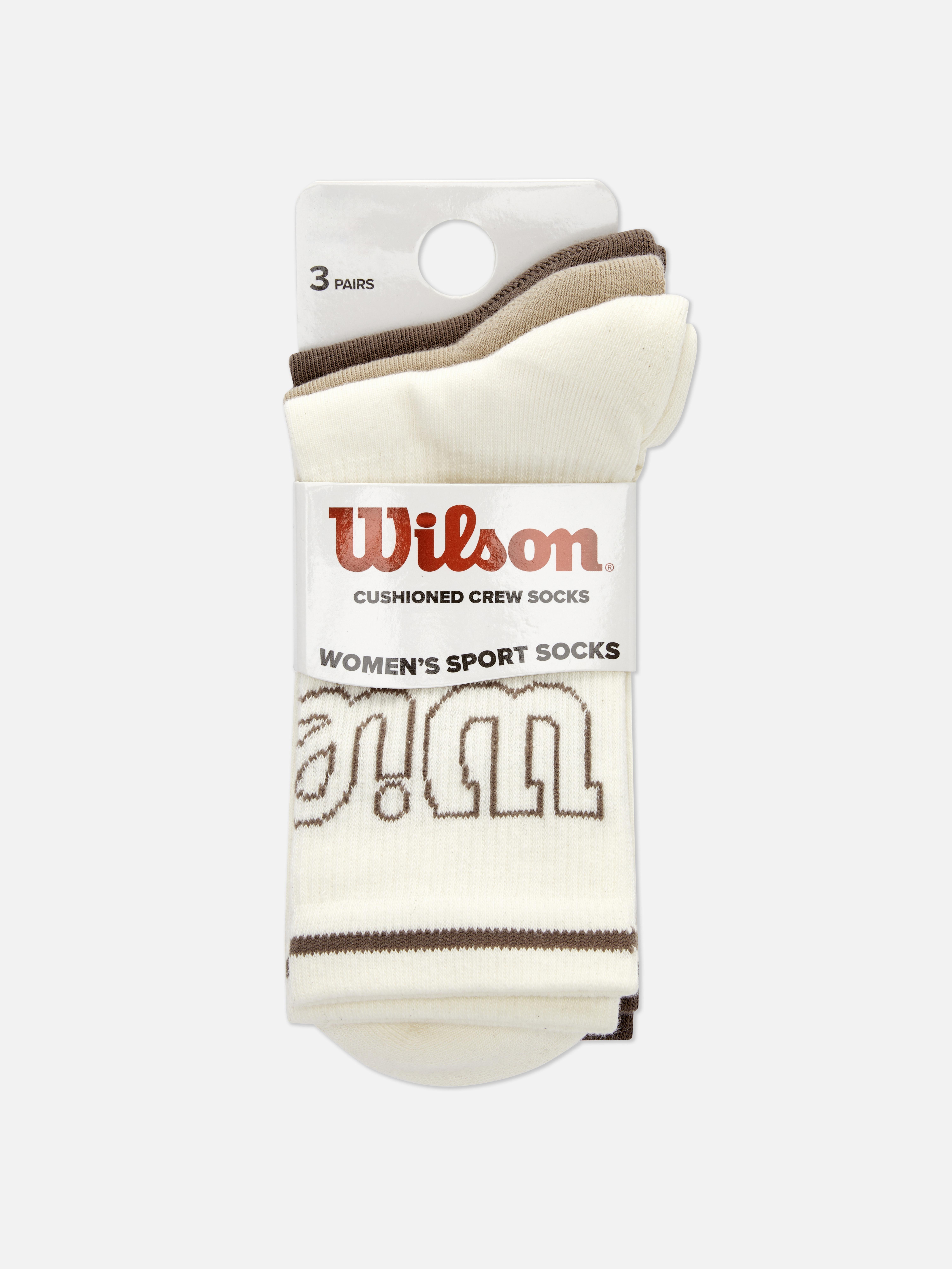 Wilson gepolsterte, mittelhohe Sportsocken, 3 Paar. Drei Paar gepolsterte Wilson Sportsocken in neutralem Design.