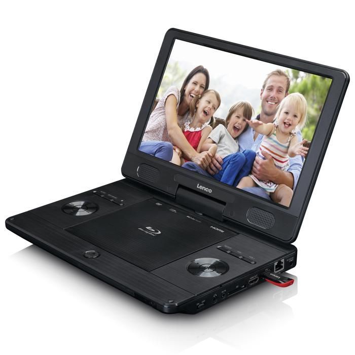 Lenco BRP-1150BK – Tragbarer 11,5-Zoll-DVD-/Blu-ray-Player mit USB- und SD-Kartensteckplätzen – Schwarz