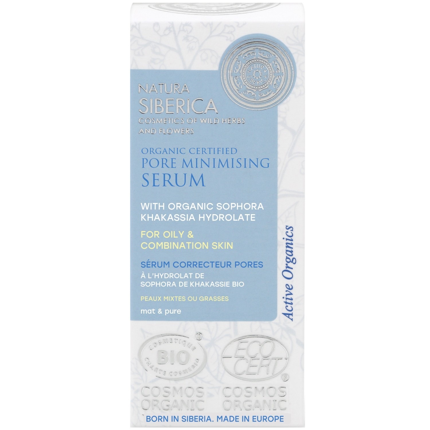 Natura Siberica Sérum Visage BIO Correcteur Pores Peaux Mixtes ou Grasses au Sophora de Khakassie