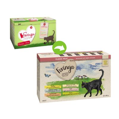 Feringa Classic Meat Menu -pussit, säästöpakkaus 24 x 85 g