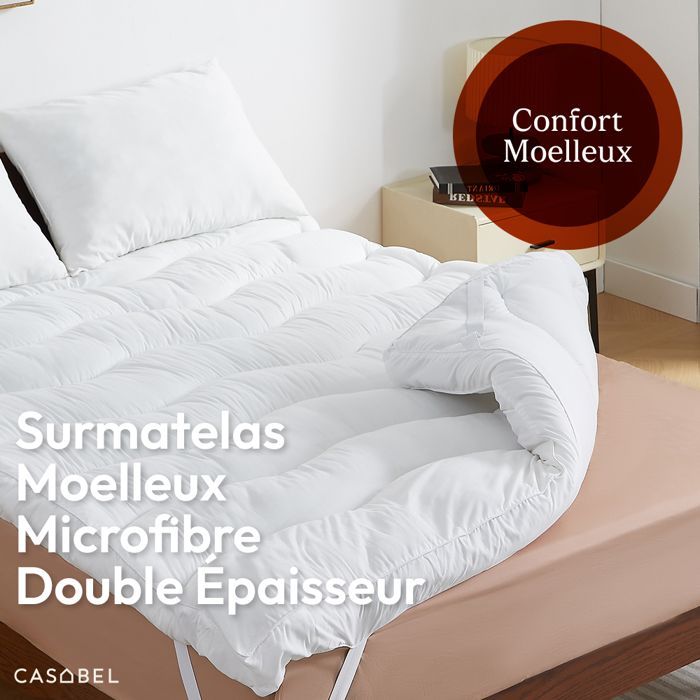 Protetor de colchão CASABEL Cloud 150 x 200 cm Extra Grosso em Microfibra - Conforto Ideal