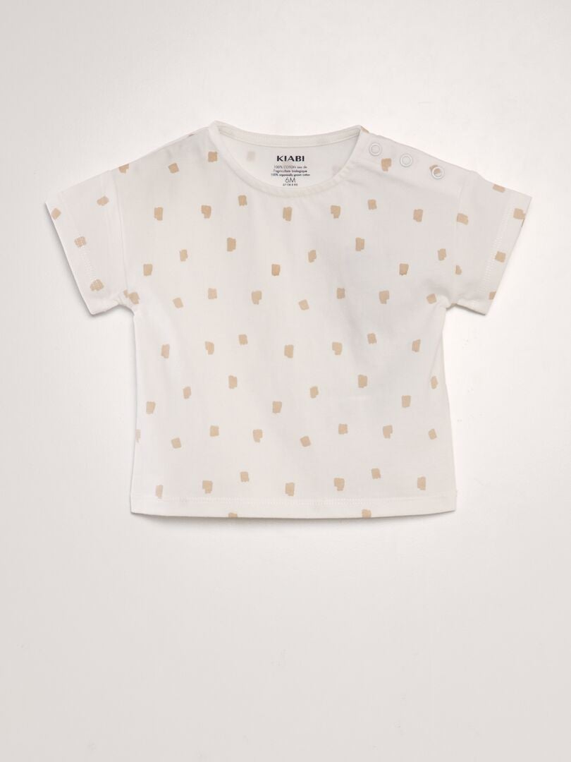 Korte pyjamaset - t-shirt + short - 2-delig - WIT