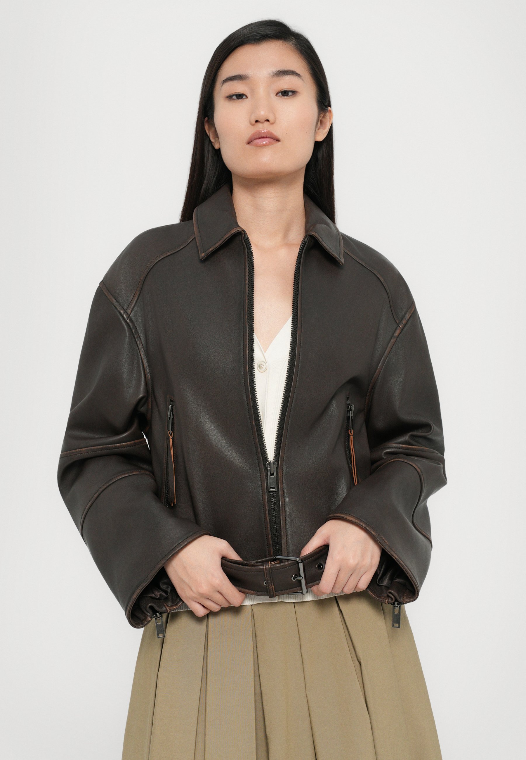 WEEKEND MaxMara EGIZIO - Kožená bunda - black