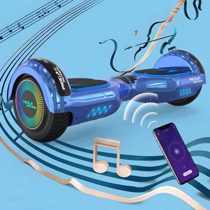 MEGA MOTION Paquete de hoverboard azul y kart negro, hoverboard de 2 ruedas de 6,5