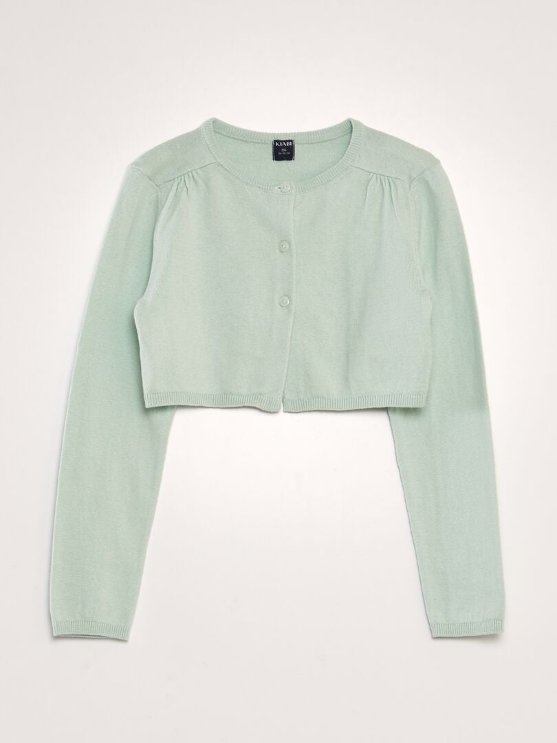 Cardigã estilo bolero - azul