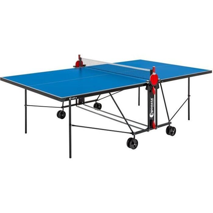 SPONETA - Tavolo da ping pong - Tavolo da ping pong compatto - Uso esterno - Blu e nero