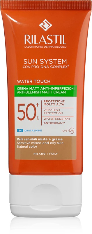 Rilastil Sun System Water Touch aizsargājošs tonēts sejas krēms taukainai un kombinētai ādai