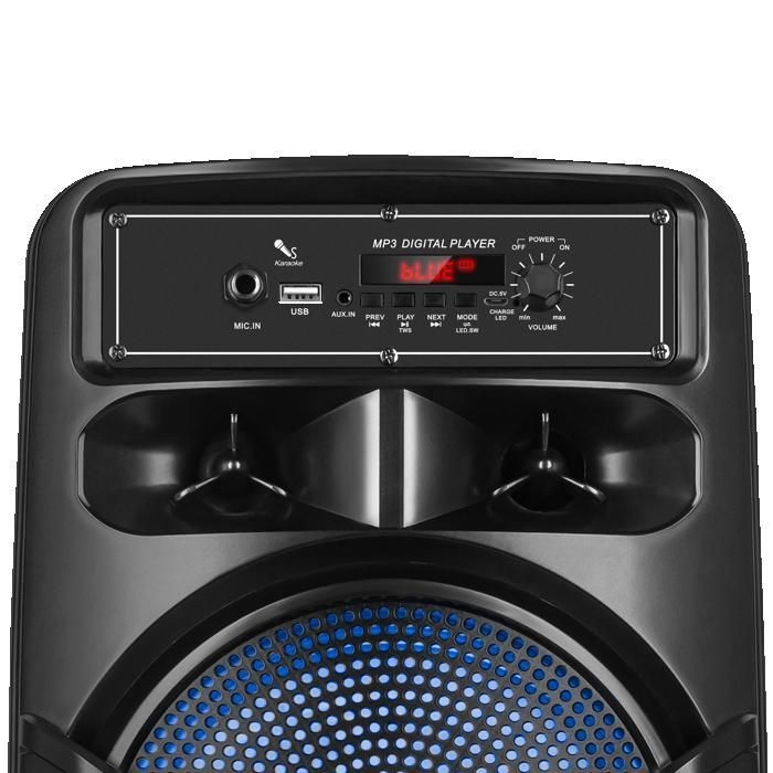 Altavoz portátil Bluetooth Kruger and Matz Music Box Maxi - Karaoke con entrada de micrófono - Radio FM - USB - AUX - Función TWS