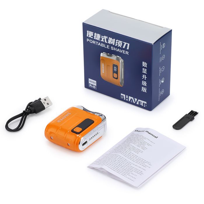 Rasoir électrique intelligent étanche pour hommes, Mini rasoir de voyage à double lame, Portable, tondeuse à barbe, Rechargeable