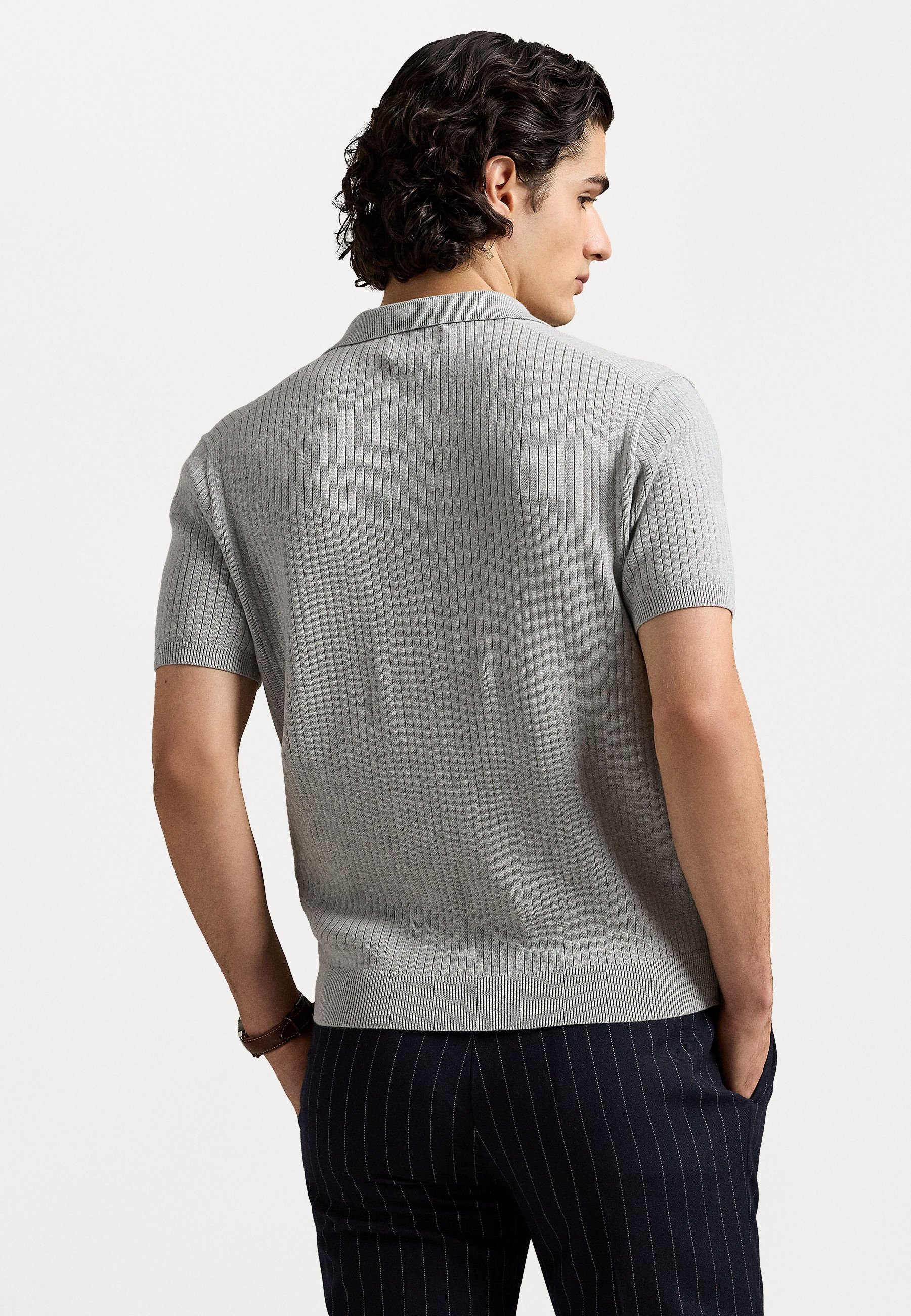 Polo Ralph Lauren gebreide katoenen trui met korte mouwen - Polo shirt - andover heather