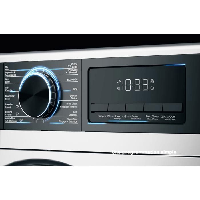 Lave-linge frontal GEDTECH GLL91400WH - 9 Kgs - 1400 tr/mn - 16 programmes - Eco - Intensif -  Rapide – Très Faible conso A-10%