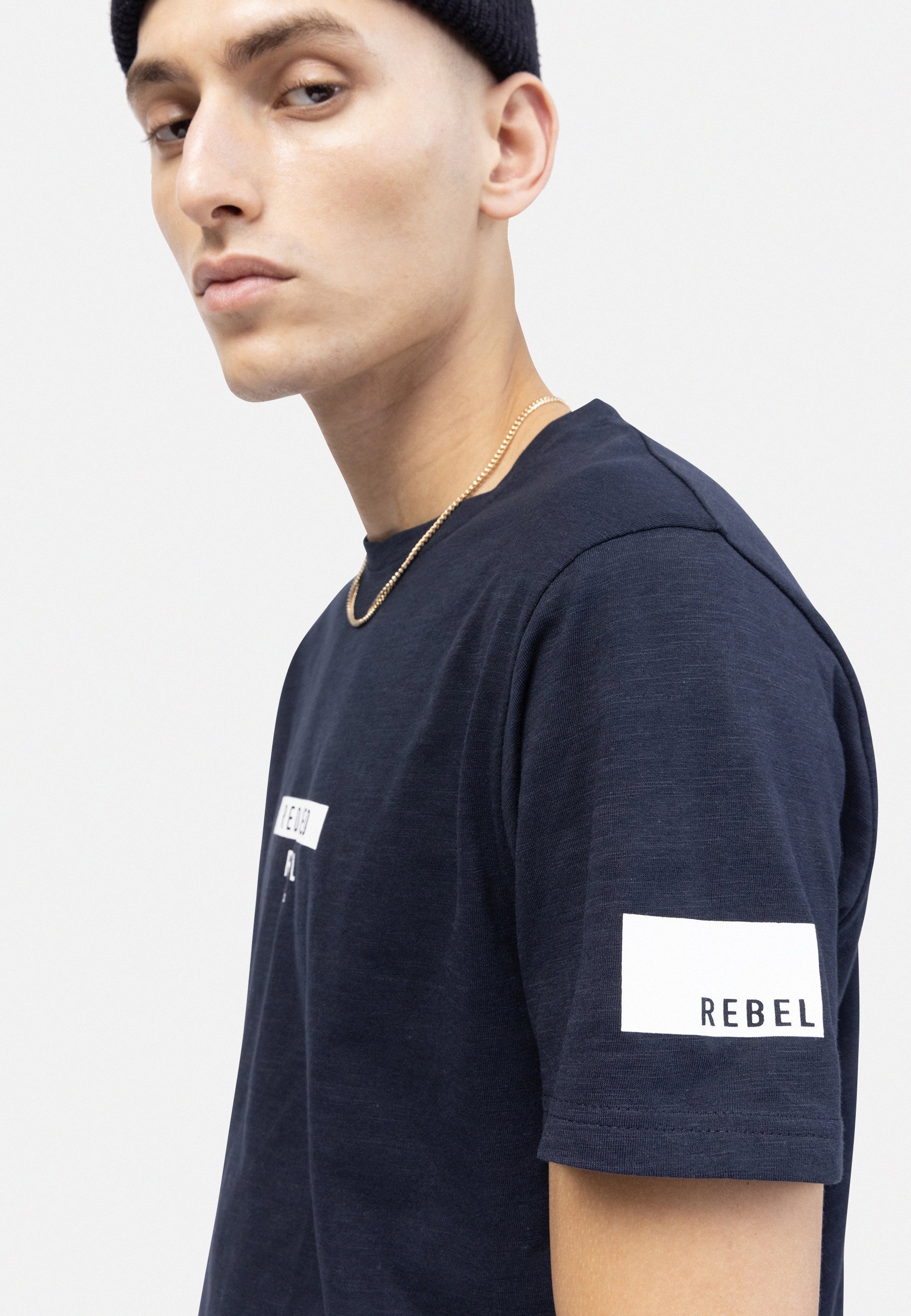 Redefined Rebel GUTI TEE - Koszulka z nadrukiem - sky captain