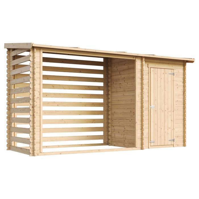 Caseta de jardín de madera TIMBELA - 348x146 cm - Pino/abeto - 19 mm de espesor - M205