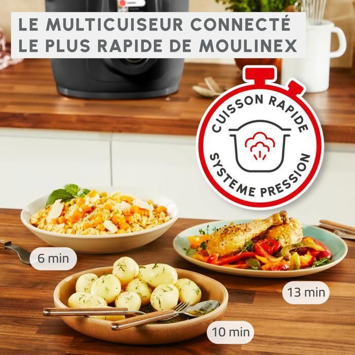Moulinex Cookeo Wifi 10-en-1, Multicuiseur, 6L, 10 modes de cuisson, Noir CE96G810