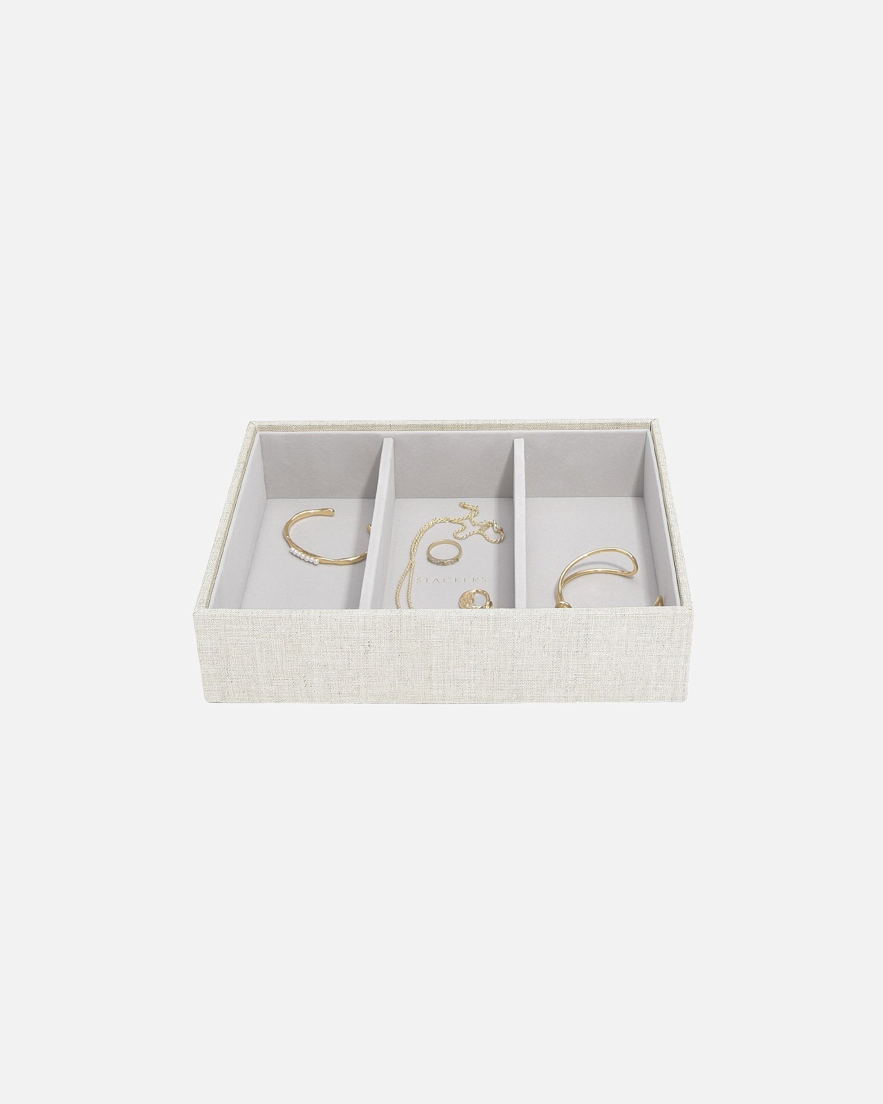 Úložné vrecko Stackers Oatmeal & Linen Classic Deep s 3 priehradkami - 1 kus