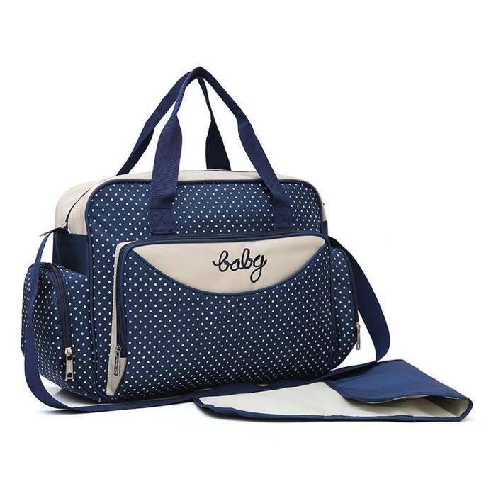 LOKER Baby-Wickeltaschen-Set – 5-teilig – Mikrofaser – Blau