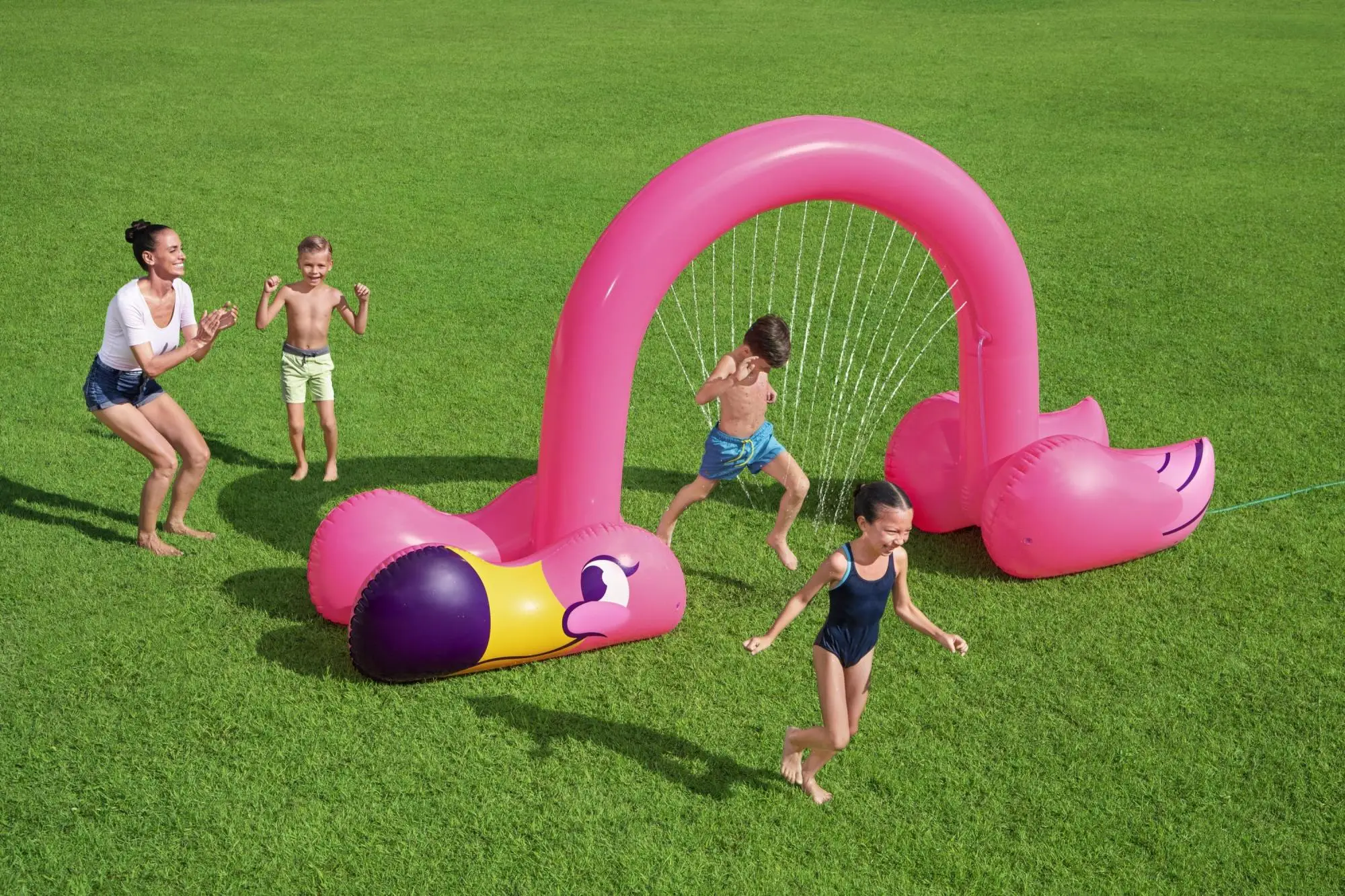 H2OGO! Jumbo roze flamingo opblaasbare sproeiboog voor kinderen
