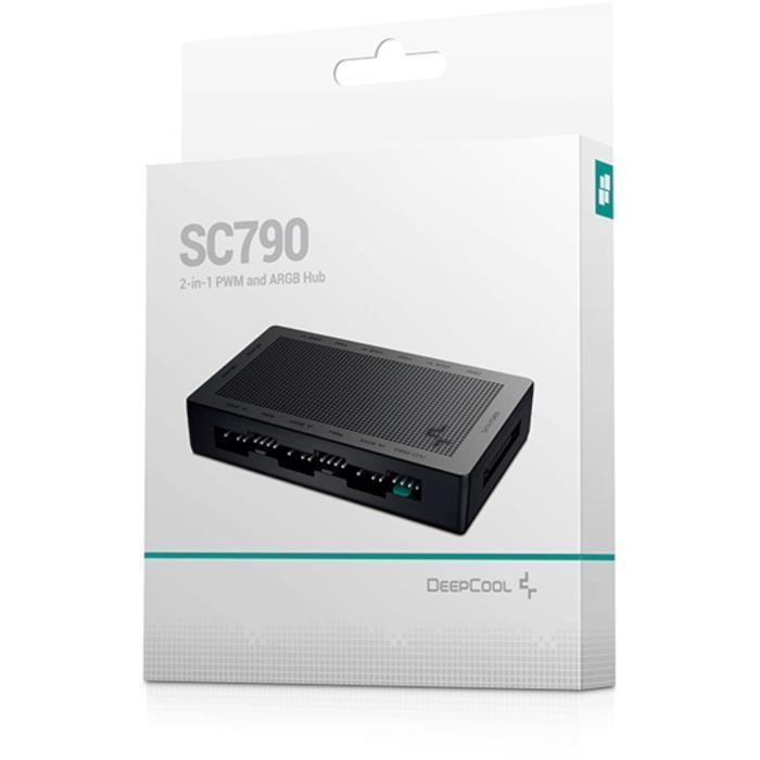 Deepcool - SC790 - Hub Pwm et ARGB -  6 ports ARGB (3 broches) / 6 ports PWM - Alimentation pas prise Sata