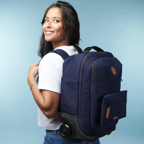 Cabaia Valise souple 2 roues XS Reykjavik bleu marine