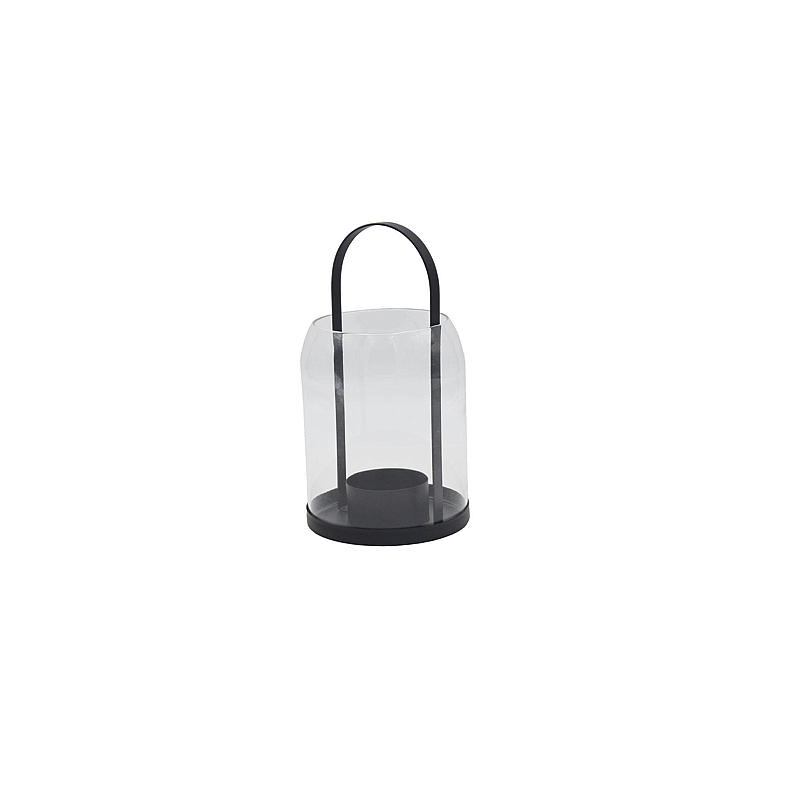 Hjem Lysestake Rina 12x22 cm, glass/metall