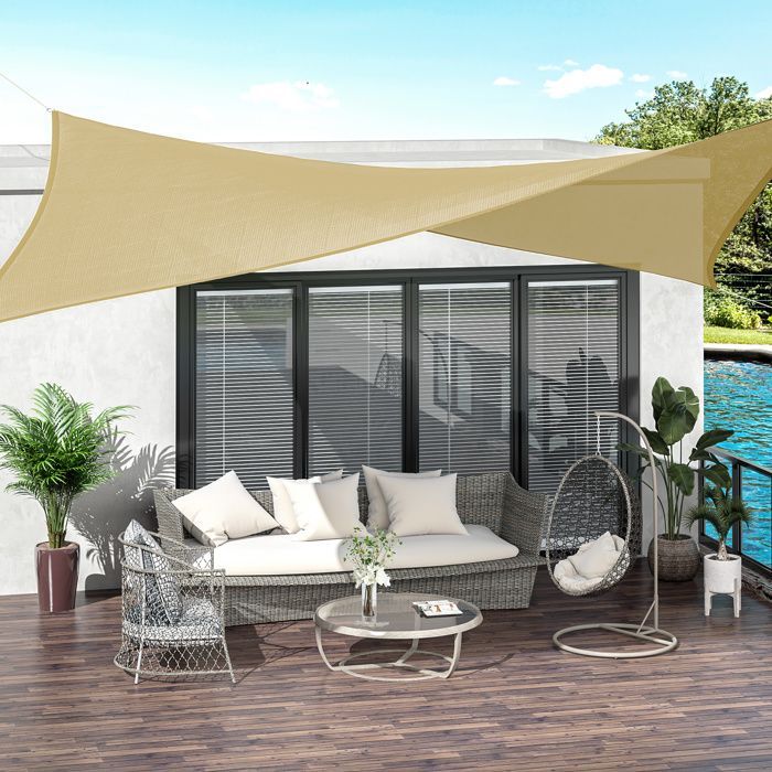Outsunny - Vela ombreggiante - HDPE - 4x3 m - Beige