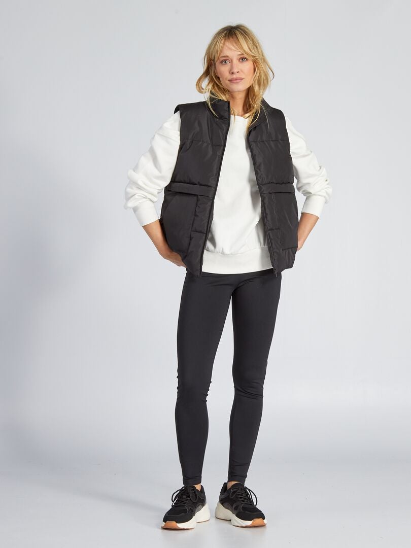 Legginsy sportowe z wysokim stanem - czarne