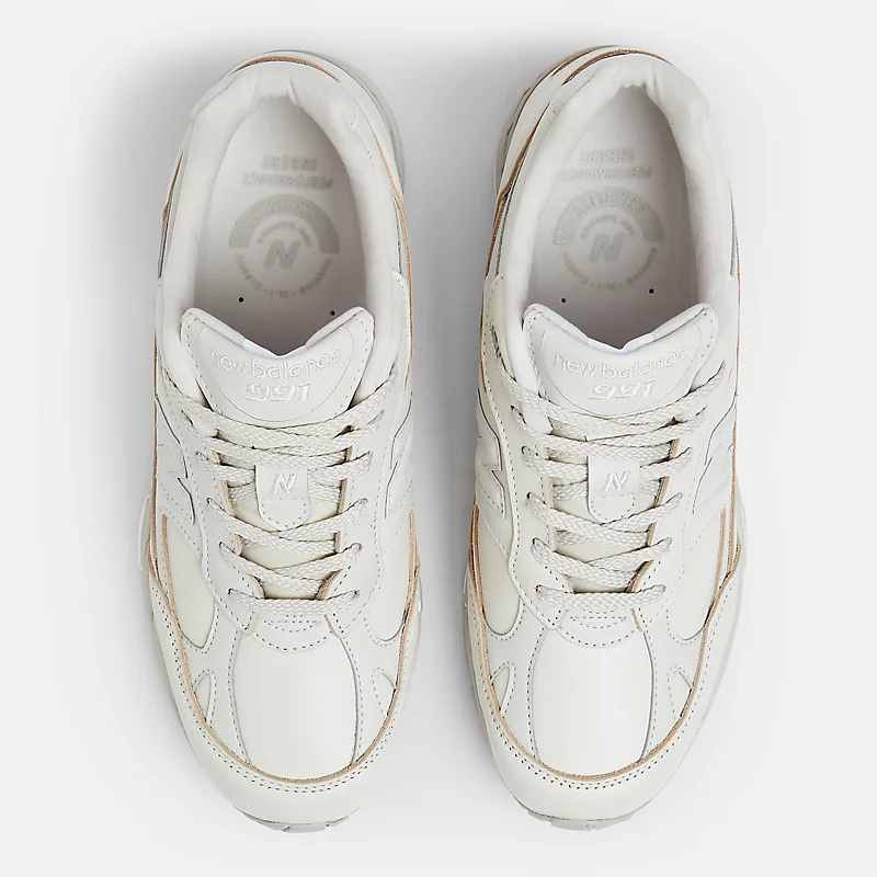 Męskie buty MADE in UK 991v1 Contemporary Luxe – jasnoszary z motywem księżycowego blasku i pumeksu