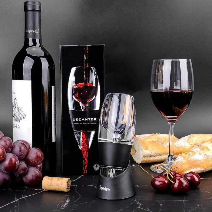 Aérateur et décanteur à vin - YOLISTAR - Noir - 50 ml - Support inclus - Acrylique, Silicone