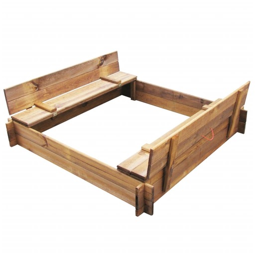 Vidaxl fa homokozó 120 x 120 x 20 cm