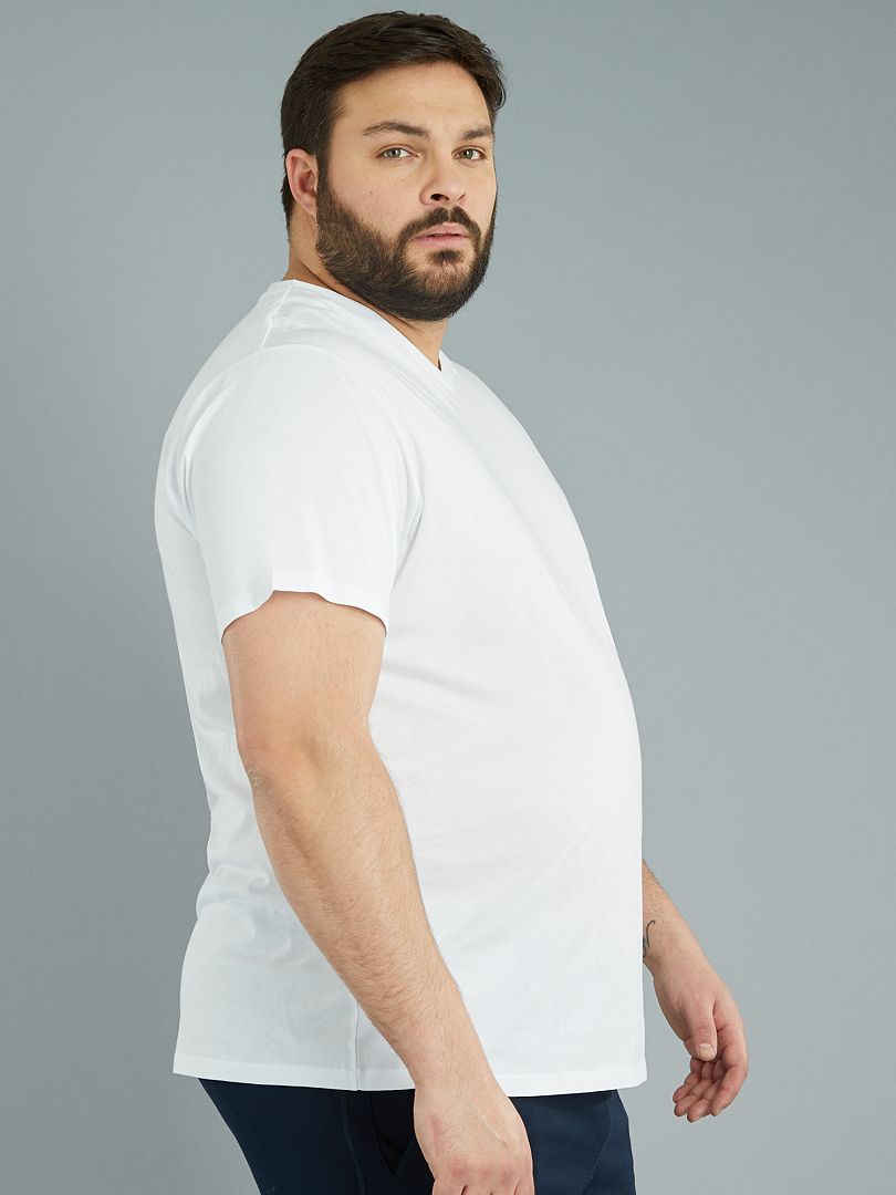 Camiseta con cuello en V - Blanca