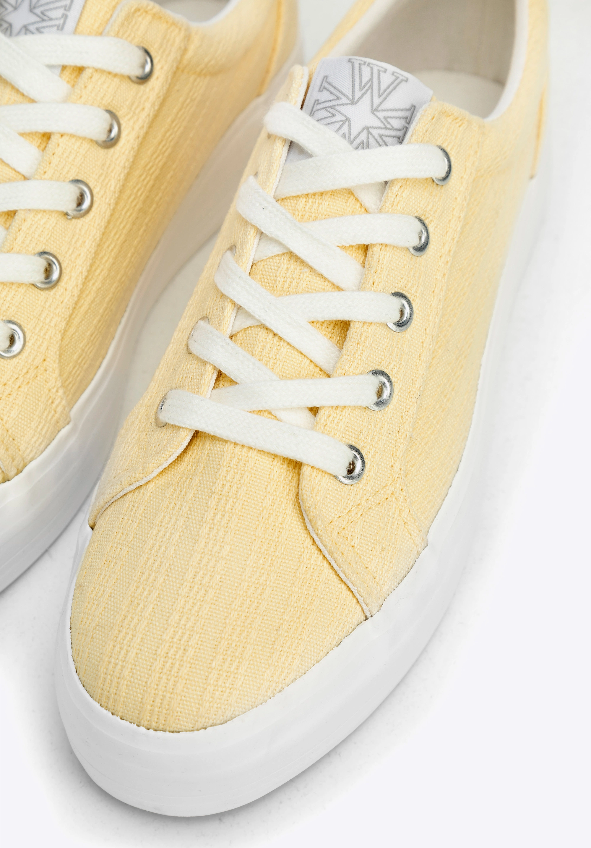 Damskie sneakersy na platformie żółte