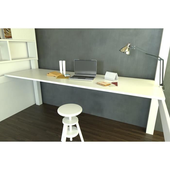Desk for loft bed - ABC FURNITURE - White - Solid wood - Wall-mounted - Straight