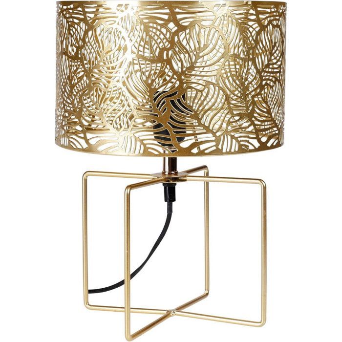 Lamp - Nachtlampje - Bureaulamp - Tafellamp - Opengewerkt - Goudkleurig - Designer - 25x35cm - Osteria