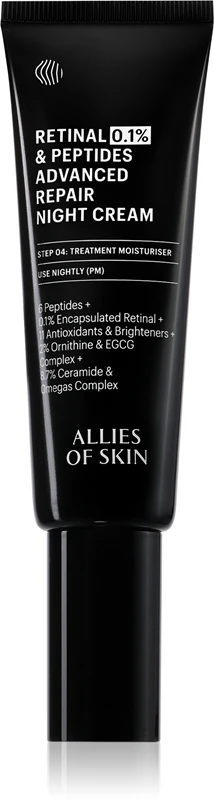 Allies of Skin 0.1% Retinal & Peptides Advanced Repair Night Cream rewitalizujący krem op nacht