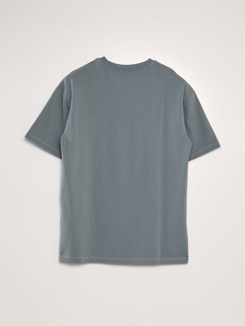 Effen katoenen T-shirt - BLAUW